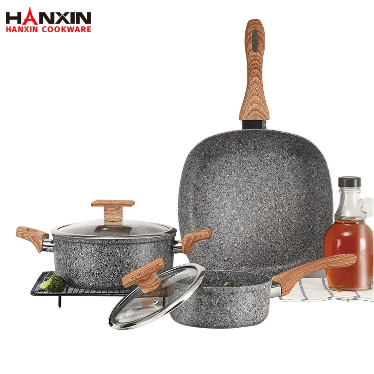 অ্যালুমিনিয়াম নন-স্টিক গ্রানাইট লেপ কুকওয়্যার সেট