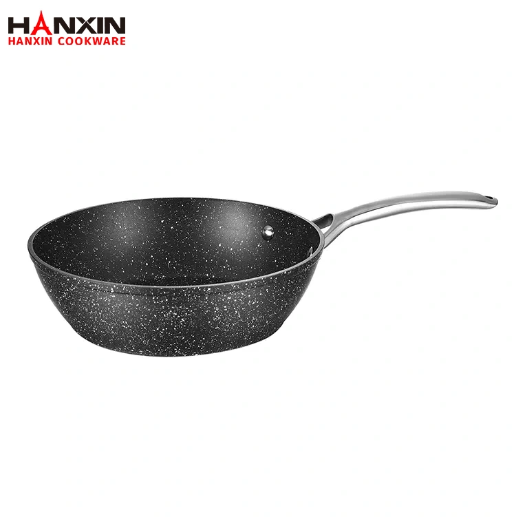 Aluminum Non-Stick Marble Coating Deep Fry Pan